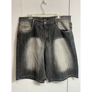 AVIREX Shorts Men's Size 38 Jeans Gray WashDenim Y2K Streetwear Wide Leg Baggy